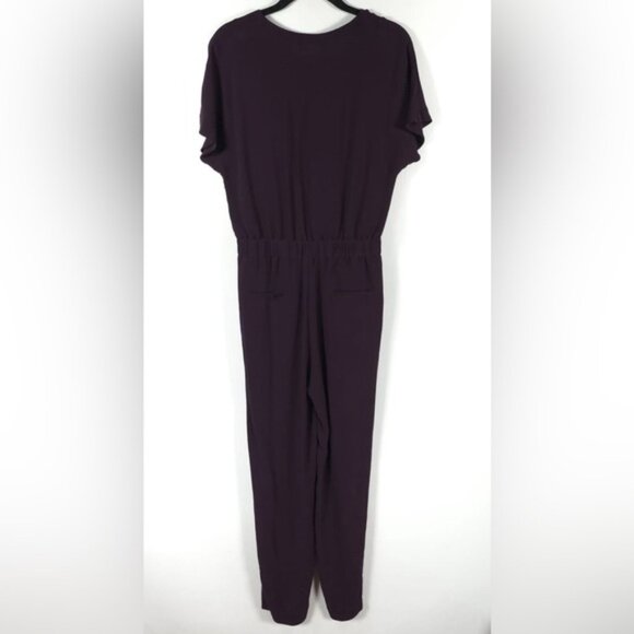 Massimo Dutti Women’s Romper Overall Jumpsuit Purple Plum Pockets Viscose Size 4 - Picture 5 of 13
